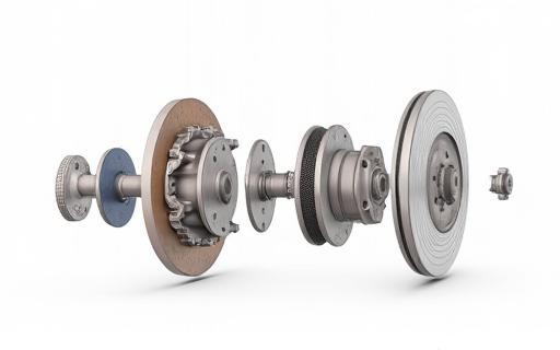 Diagram illustrating key components of a car's disc brake system.